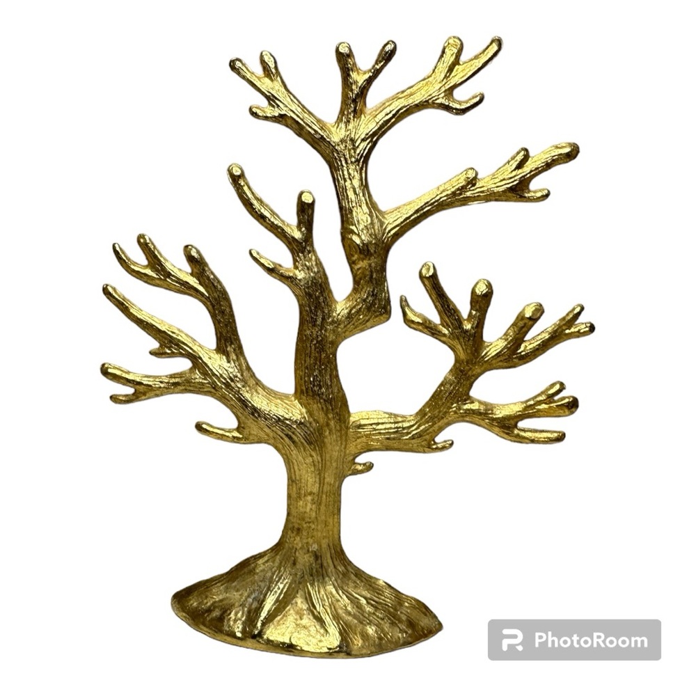 Jewelry charm organizer vintage Sears family tree gold brass
